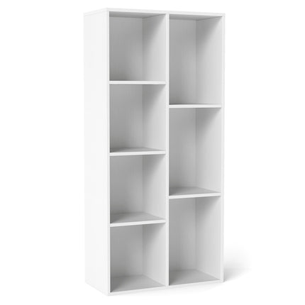7-Cube Bookshelf, White, Vertical or Horizontal, 49.5x23x106 cm