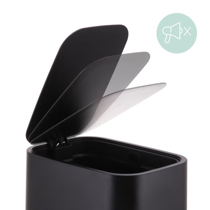 7L Square Pedal Bin – Kunststoff, Soft-Close Deckel