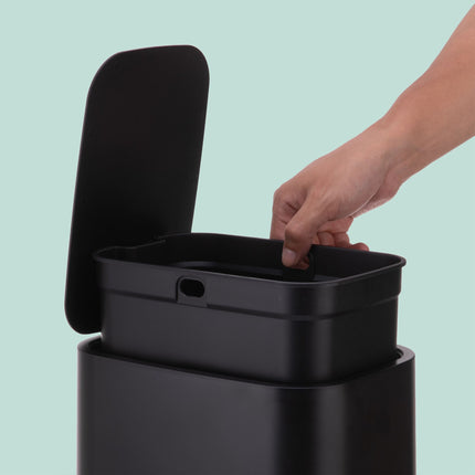 7L Square Pedal Bin – Kunststoff, Soft-Close Deckel