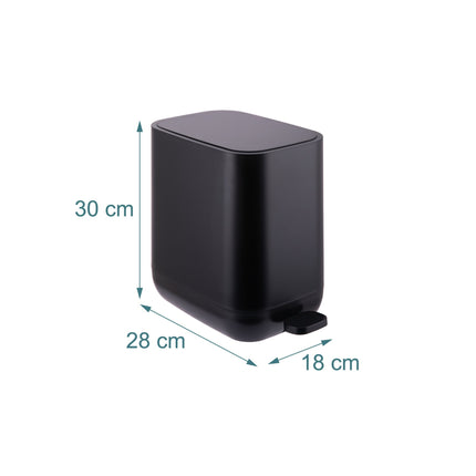 7L Square Pedal Bin – Kunststoff, Soft-Close Deckel