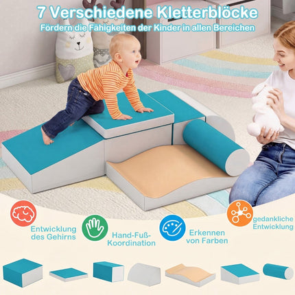 7-teiliges Schaumstoff-Kletterblock-Set für Kinder