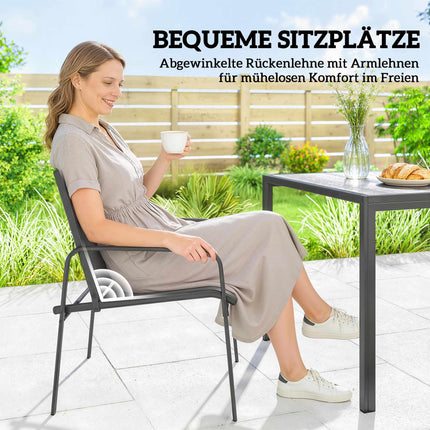 7-Piece Outdoor Dining Set, Rectangular Table & 6 Chairs