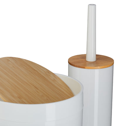 7-teiliges Bad-Accessoires-Set aus Kunststoff und Bambus