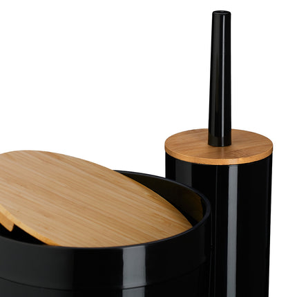 7-Piece Plastic & Bamboo Bathroom Accessories Set