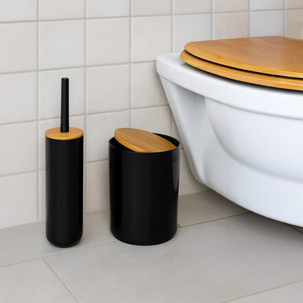 7-Piece Plastic & Bamboo Bathroom Accessories Set