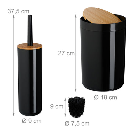 7-Piece Plastic & Bamboo Bathroom Accessories Set