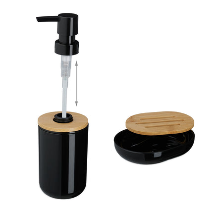 7-Piece Plastic & Bamboo Bathroom Accessories Set