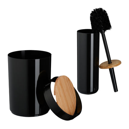 7-Piece Plastic & Bamboo Bathroom Accessories Set