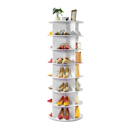 7-Tier 360 Rotating Shoe Rack Tower, Holds 28 Pairs