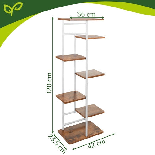 7-stufiger Pflanzenständer aus Metall, Loft-Stil, 120cm