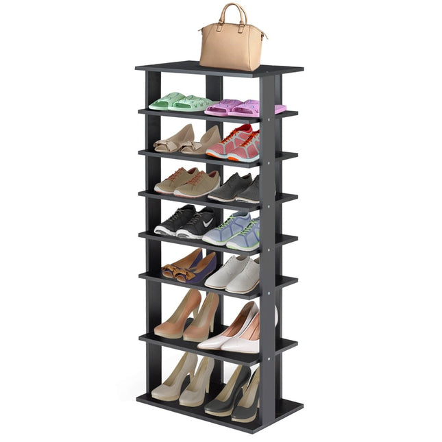 7-laags verticaal schoenenrek met verwijderbare plank, MDF, 110,5 cm