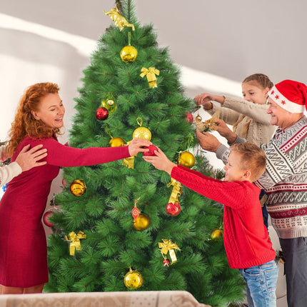 213 cm Künstlicher Weihnachtsbaum, mit Scharnieren, 808 Spitzen, Ständer