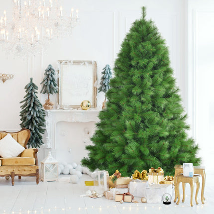 213 cm Künstlicher Weihnachtsbaum, mit Scharnieren, 808 Spitzen, Ständer