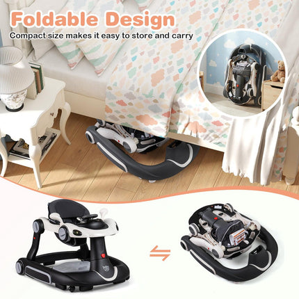 7-in-1 verstellbarer Baby-Walker mit Verdeck und Aktivitätszentrum