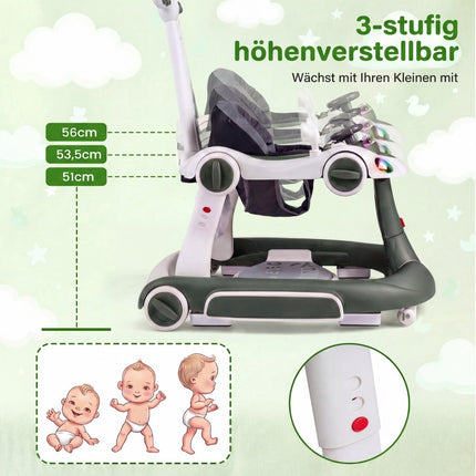 7-in-1 verstellbarer Babywalker mit Verdeck und Aktivitätszentrum