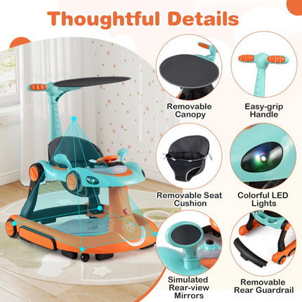 7-in-1 verstellbarer Babywalker mit Verdeck und Geschwindigkeitskontrolle