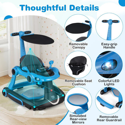 7-in-1 Babywalker mit verstellbarer Höhe und Geschwindigkeit, Blau
