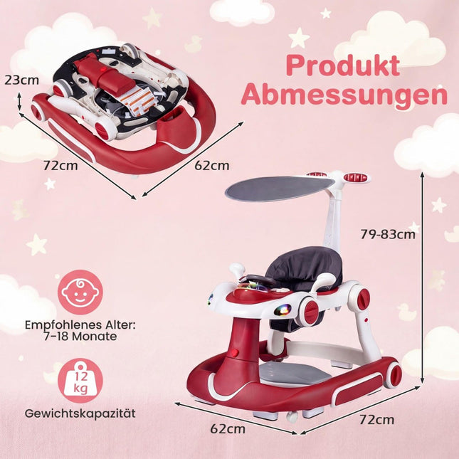 7-in-1 Babywalker mit verstellbarer Höhe und Geschwindigkeit