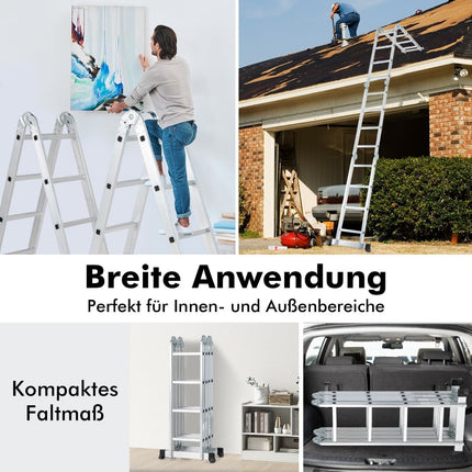 7-in-1 Multi-Purpose Ladder, 4.6m, Non-Slip, 150kg Capacity