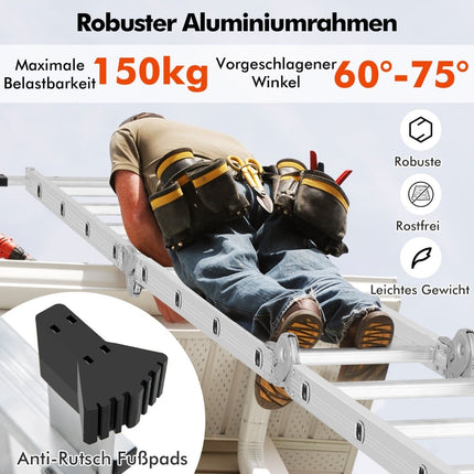 7-in-1 Multi-Purpose Ladder, 4.6m, Non-Slip, 150kg Capacity