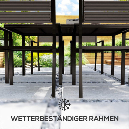 7-teiliges Esszimmer-Set für 6 Personen, Esstisch mit 6 Stühlen, Ausziehtisch, dunkelbraun