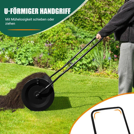 80L Kompoststreuer mit U-Griff &amp; Gitterkorb Torfstreuer Düngerstreuer Komposter Schwarz