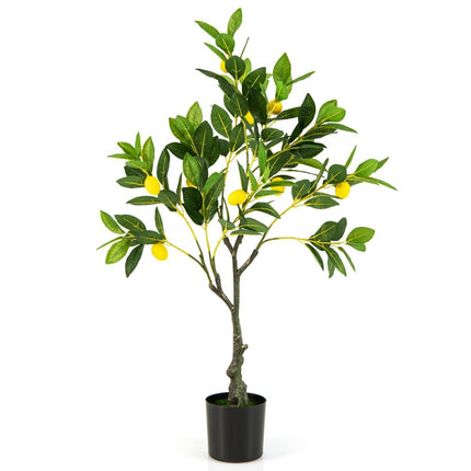 80 cm Artificial Lemon Tree Lime Tree with Pot & 9 Lemon Artificial Plant with Fruits