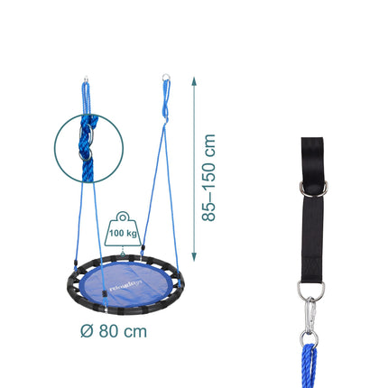 80cm Round Nest Swing with Straps & Carabiners