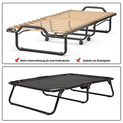 Lit d'appoint pliant 80 x 200 cm avec matelas en mousse à mémoire de forme beige fabriqué en Italie Origine : Italie