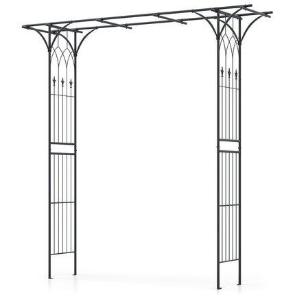 81 Inch Black Metal Garden Arbor Arch for Climbing Plants