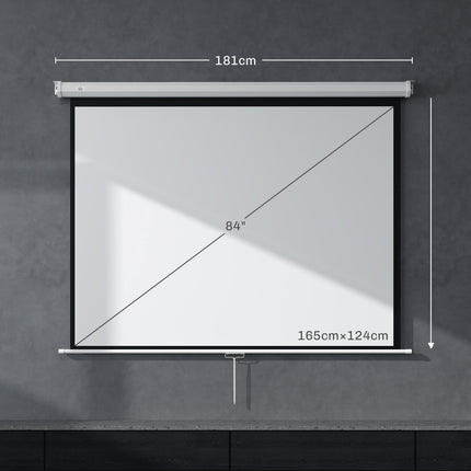 84"" 4:3 Projector Screen, 4K HD, Wall/Ceiling Mount