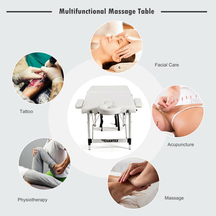 84" Verstellbare, tragbare Massageliege mit Tragetasche