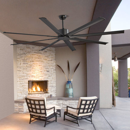 84-Inch Ceiling Fan No Light, 8-Blade Aluminum, Remote