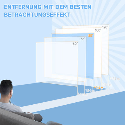 85-Inch 4K HD Projector Screen, 1:1 Ratio, 160° View