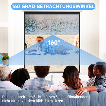 85-Inch 4K HD Projector Screen, 1:1 Ratio, 160° View