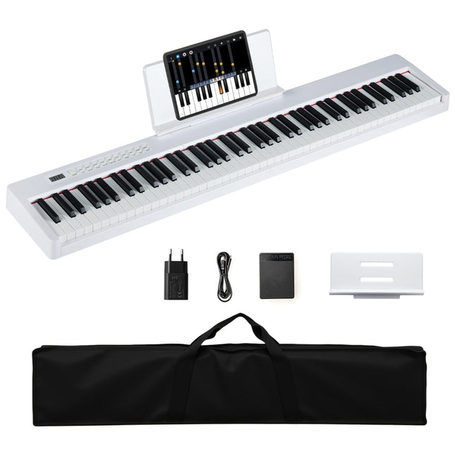 Digitalpiano mit 88 Tasten, volle Größe, tragbar, weiß