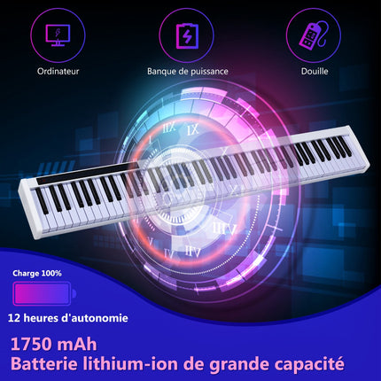 88-Key Digital Piano Keyboard with Bluetooth, Pedal, Bag