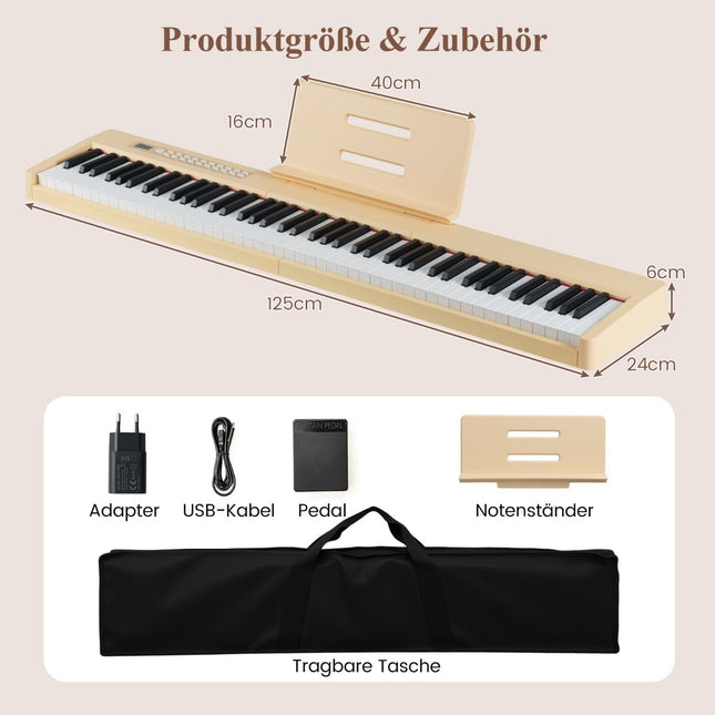 88-Tasten Digitalpiano, tragbares E-Piano in voller Größe