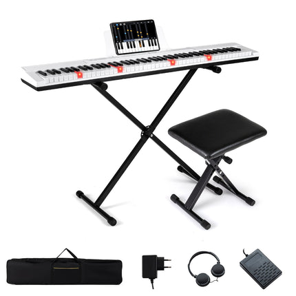 Digitalpiano-Set mit 88 Tasten, verstellbarem Ständer und Bank