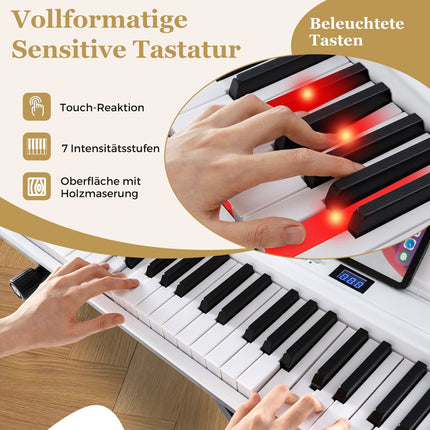 Digitalpiano-Set mit 88 Tasten, verstellbarem Ständer und Bank