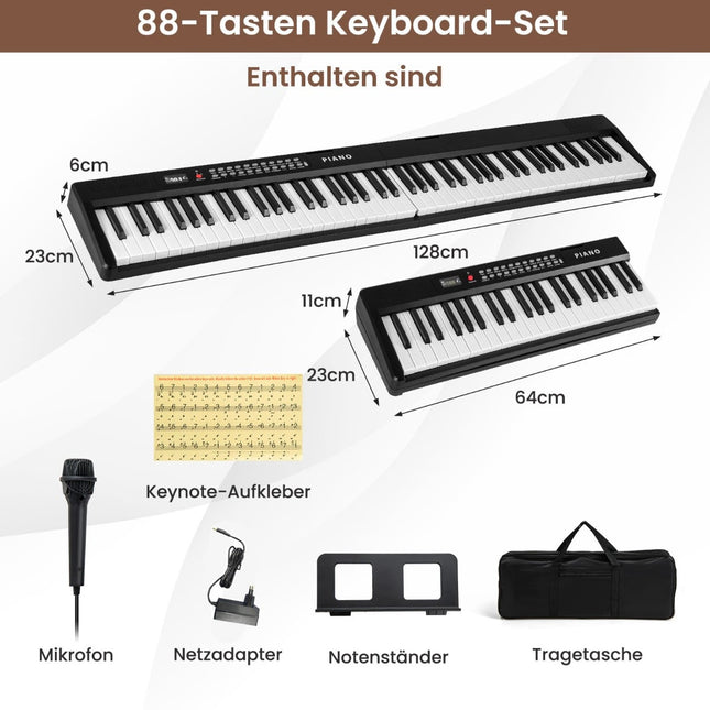 Digitales 88-Tasten-Klapp-Piano mit 1000 Rhythmen und Klangfarben