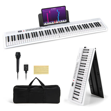 88-Key Folding Digital Piano with 1000 Rhythms and Tones