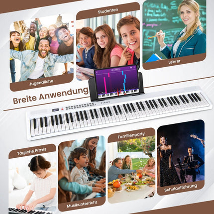 88-Key Folding Digital Piano with 1000 Rhythms and Tones