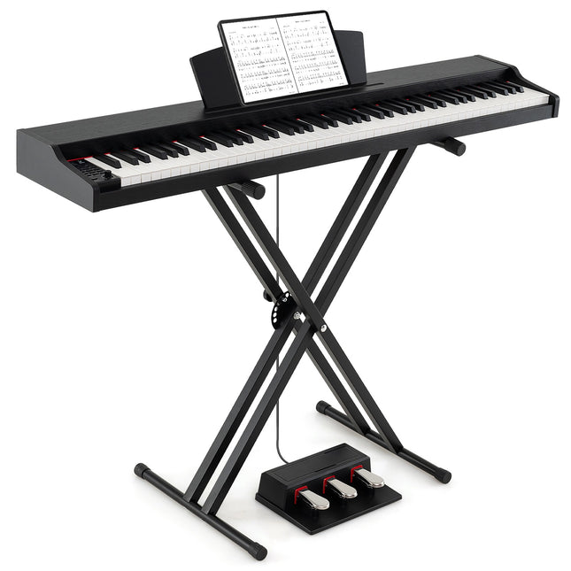 Digitalpiano mit 88 halbgewichteten Tasten, Ständer und Pedale