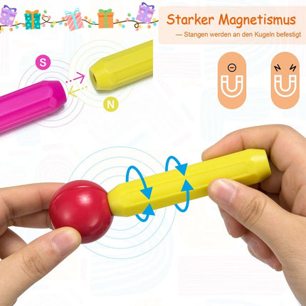 88 pädagogische Magnetbausätze aus hochwertigem ABS, geeignet für Kinder. Bunt