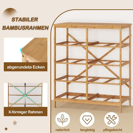 Bambusová komoda s 8 zásuvkami a vyjímatelnými látkovými boxy