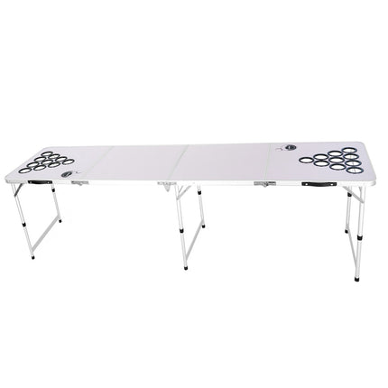 8 Ft Beer Pong Table, Folding, Adjustable Height, Cup Holes