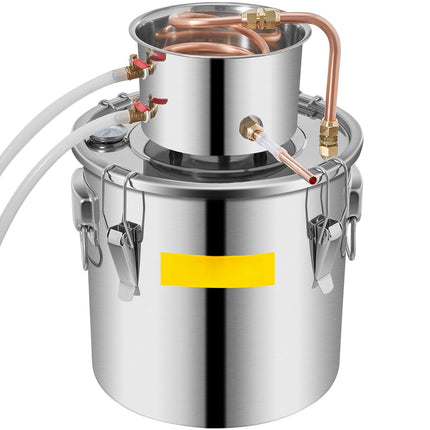8 Gal Stainless Steel Alcohol Still, Copper Coil, Thermometer
