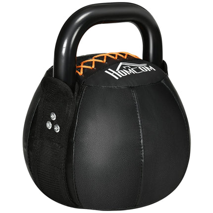 8-kg-Kettlebell, Stahlgriff, bodenschonend, schwarz