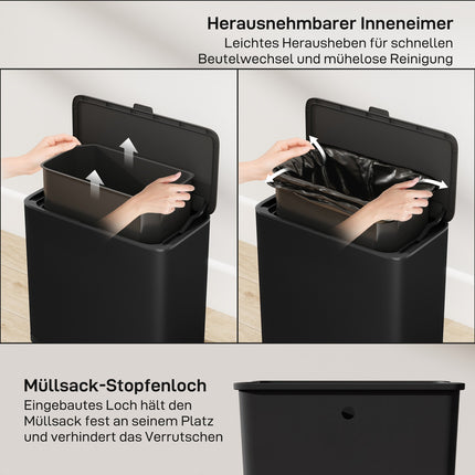 Nerezový odpadkový koš 8L, volně stojící nebo na zeď